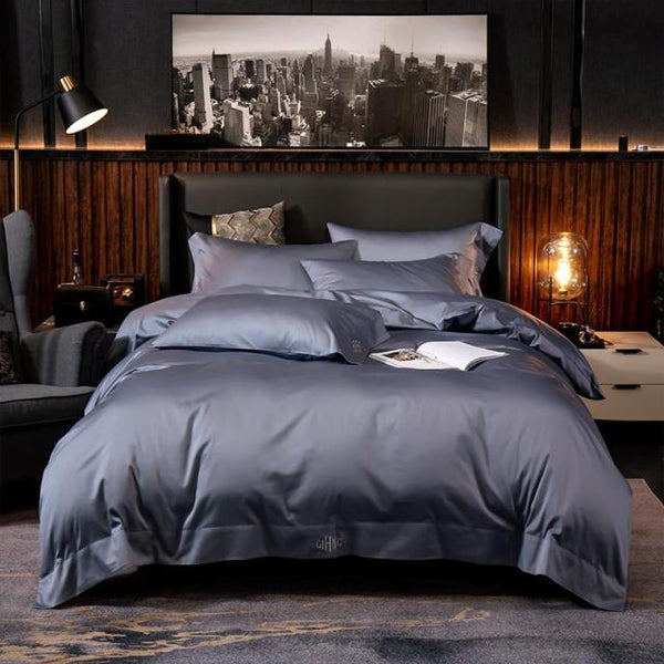 Zolu White Grey Egyptian Cotton Bedding