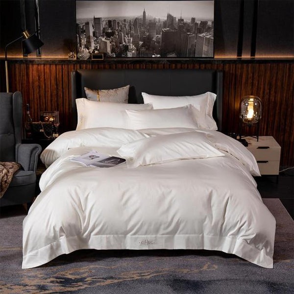 Zolu White Grey Egyptian Cotton Bedding