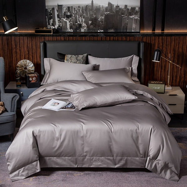 Zolu White Grey Egyptian Cotton Bedding